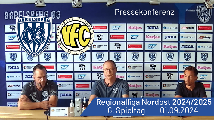 Pressekonferenz: Babelsberg 03 vs. VFC Plauen | #nulldreitv | Saison 2024/25